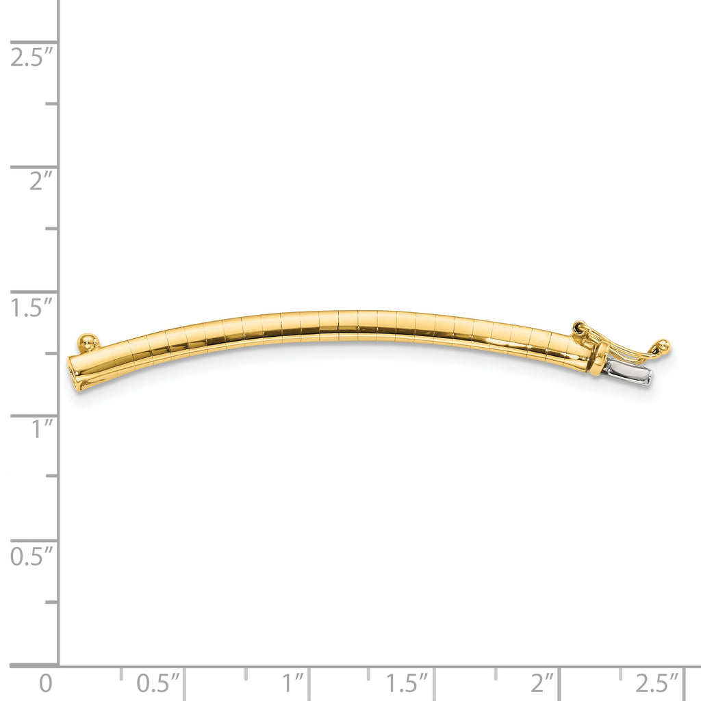 14k 3mm Lightweight Domed Omega 2 inch Extender for Necklace