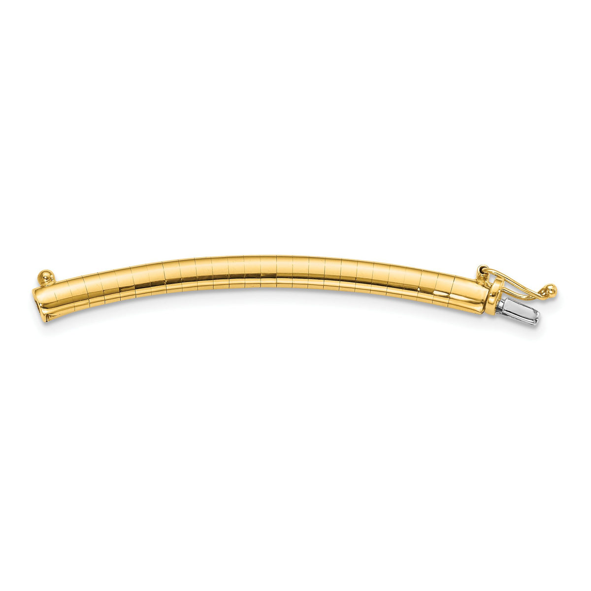 Domed Omega Necklace in 14K Yellow Gold, 4mm Lightweight, 2 Inch - Sophia Jewelers Main image