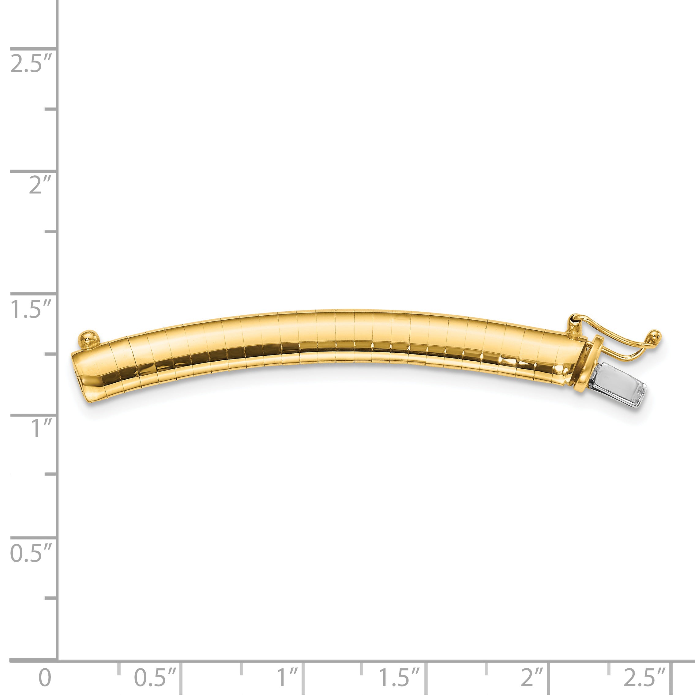 14k 6mm Lightweight Domed Omega 2 inch Extender for Necklace