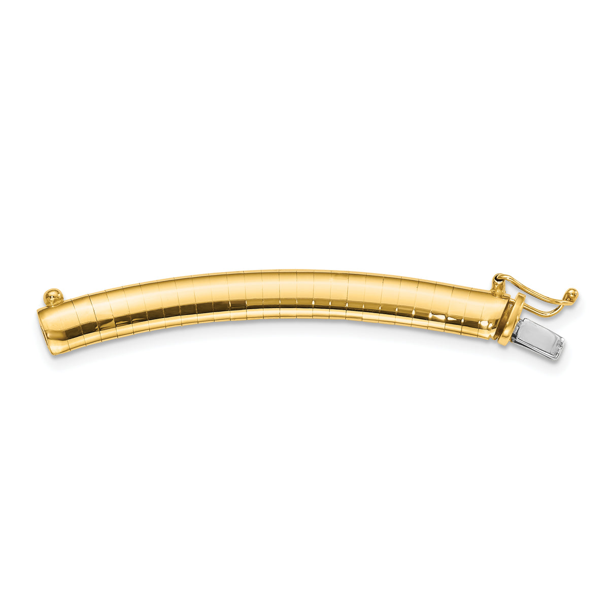 14k 6mm Lightweight Domed Omega 2 inch Extender for Necklace