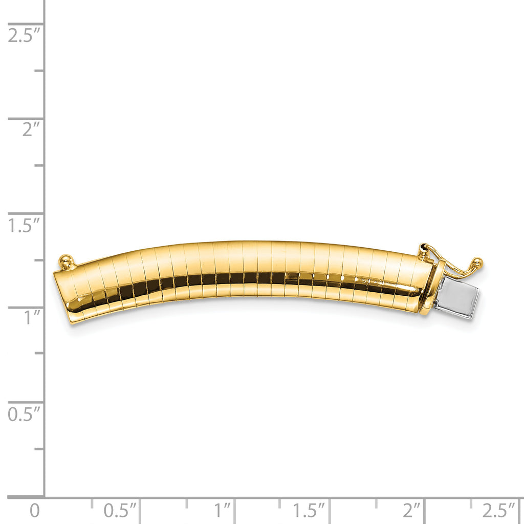 14k 8mm Lightweight Domed Omega 2 inch Extender for Necklace