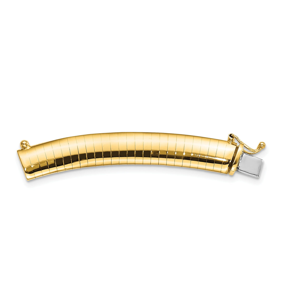 Domed Omega Necklace in 14K Yellow Gold, 8mm Lightweight, 2 Inch - Sophia Jewelers Main image