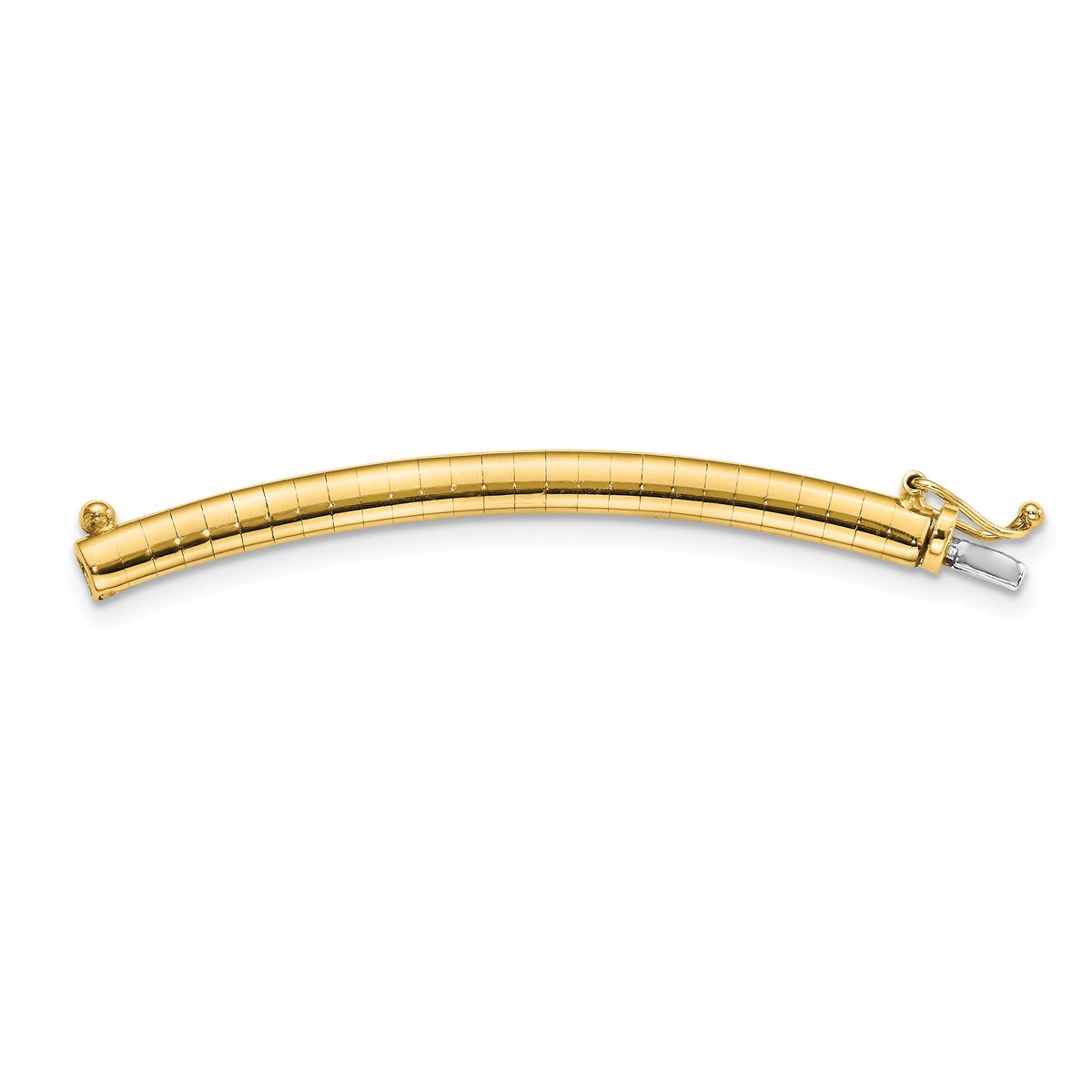 Domed Omega Necklace in 14K Yellow Gold, 4mm Standard Weight, 2 Inch - Sophia Jewelers Main image