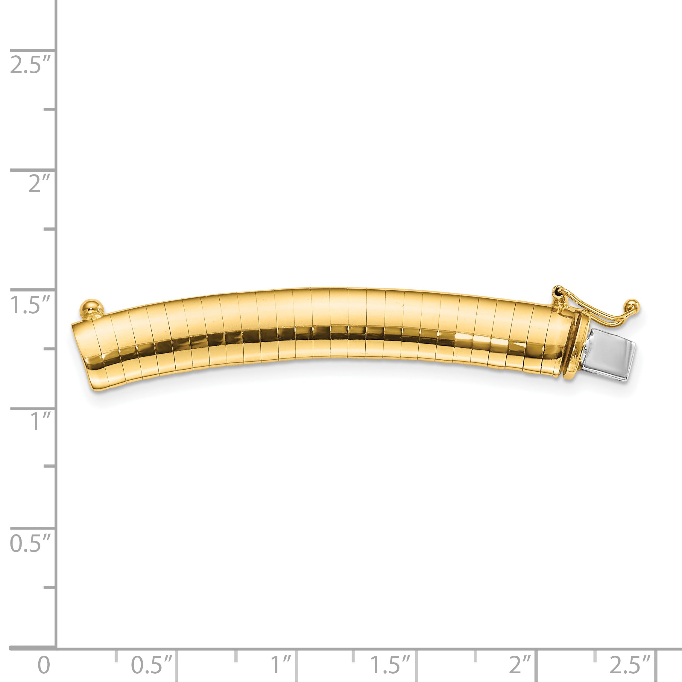14k 8mm Standard Weight Domed Omega 2 inch Extender for Necklace