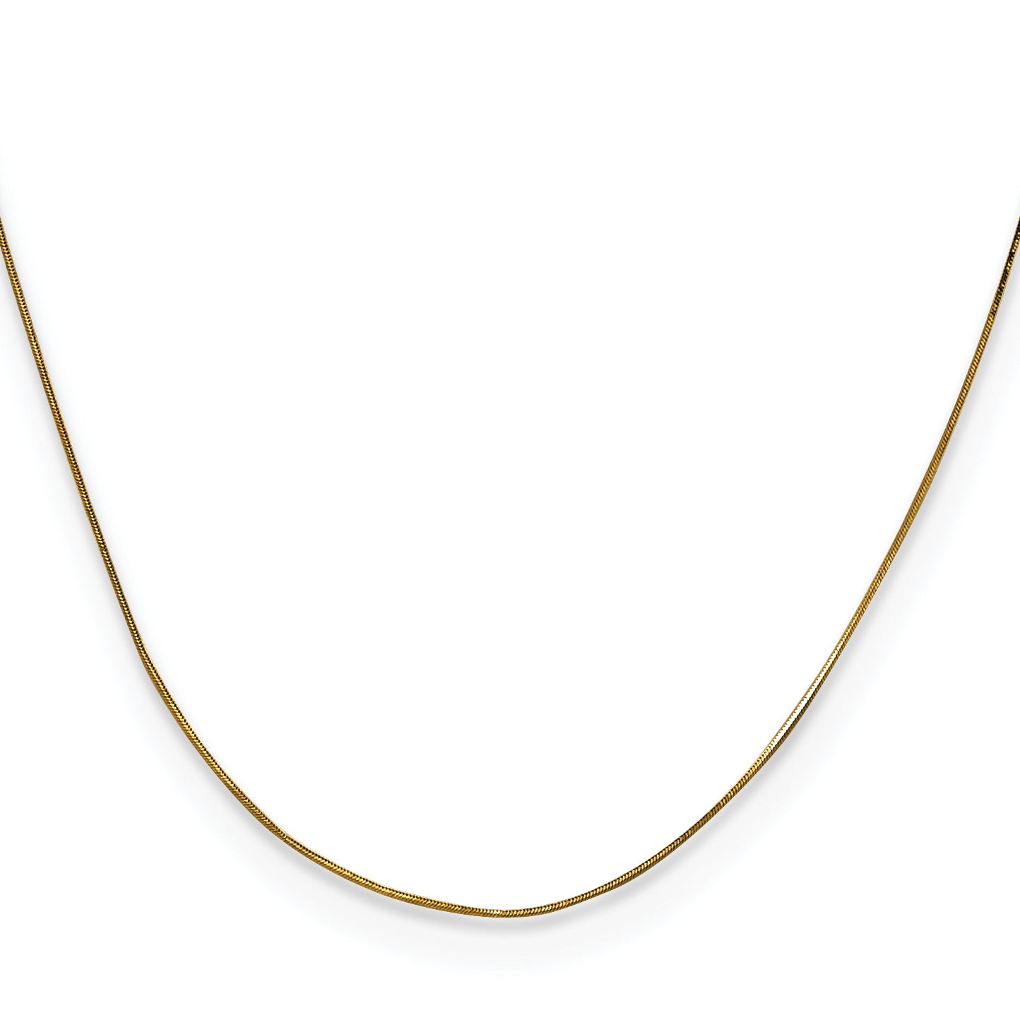 14K Yellow Gold Solid Snake Chain Necklace 0.5mm