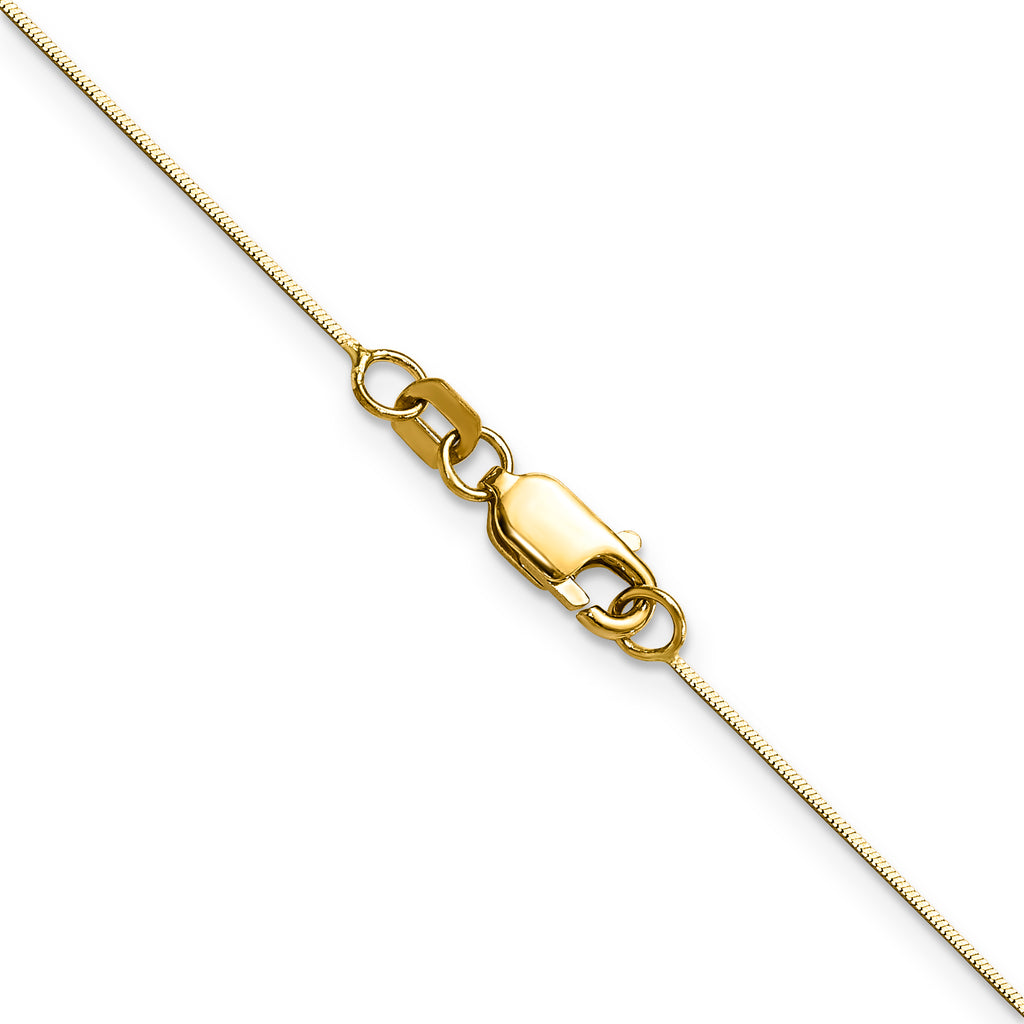 14K Yellow Gold Solid Snake Chain Necklace 0.5mm