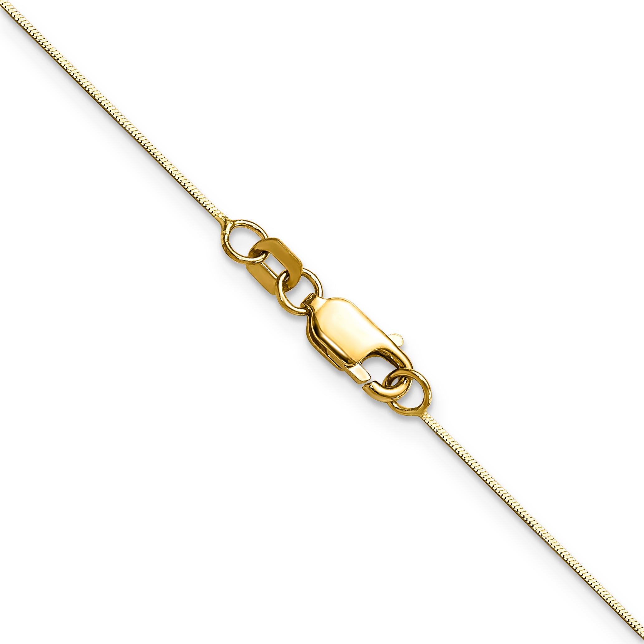 14K Yellow Gold Solid Snake Chain Necklace 0.5mm