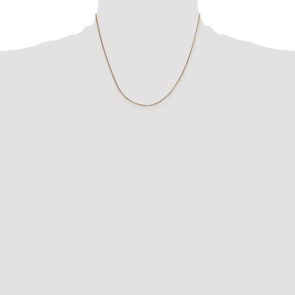 14K Yellow Gold Solid Snake Chain Necklace 0.5mm