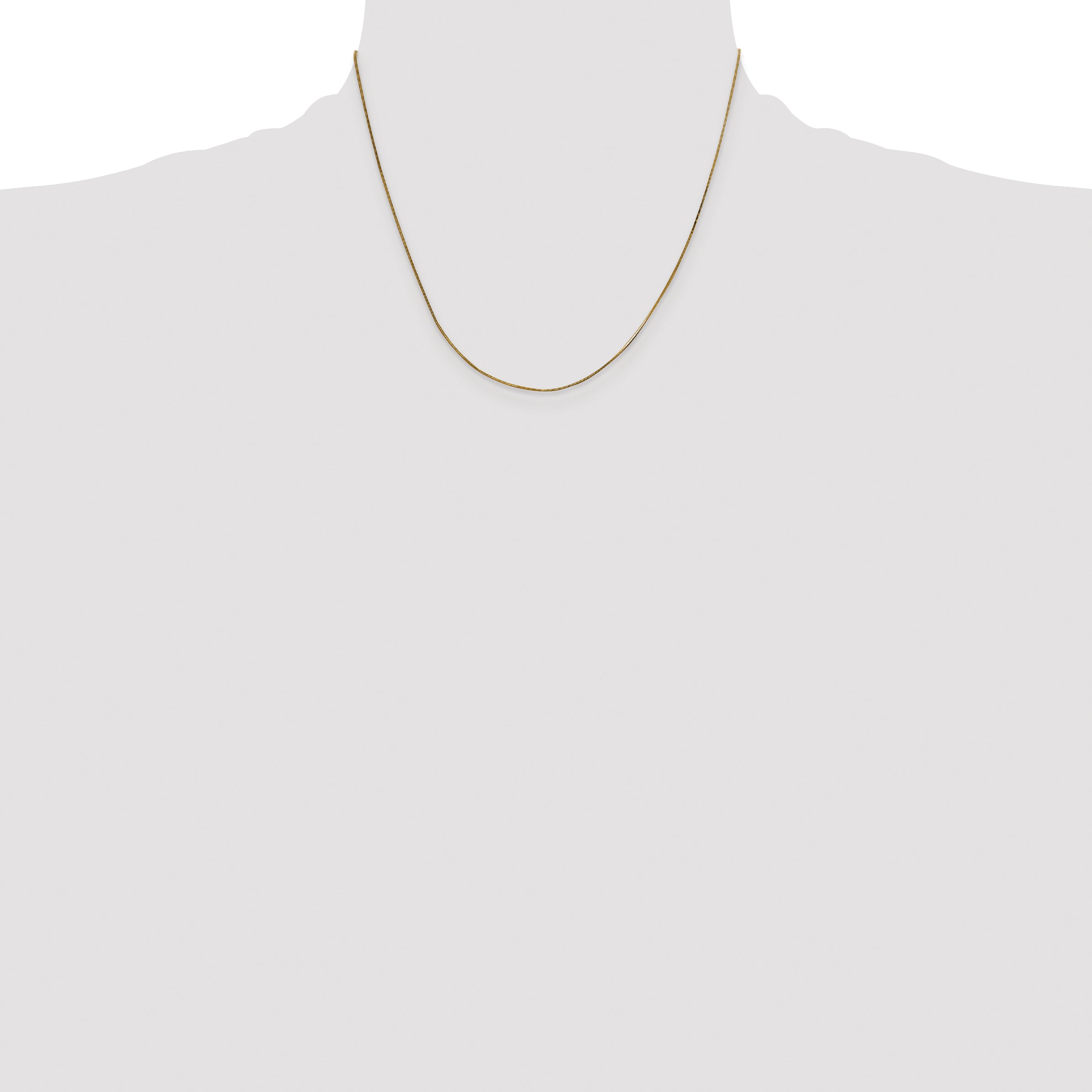 14K Yellow Gold Solid Snake Chain Necklace 0.5mm