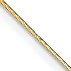 14K Yellow Gold Solid Snake Chain Necklace 0.5mm