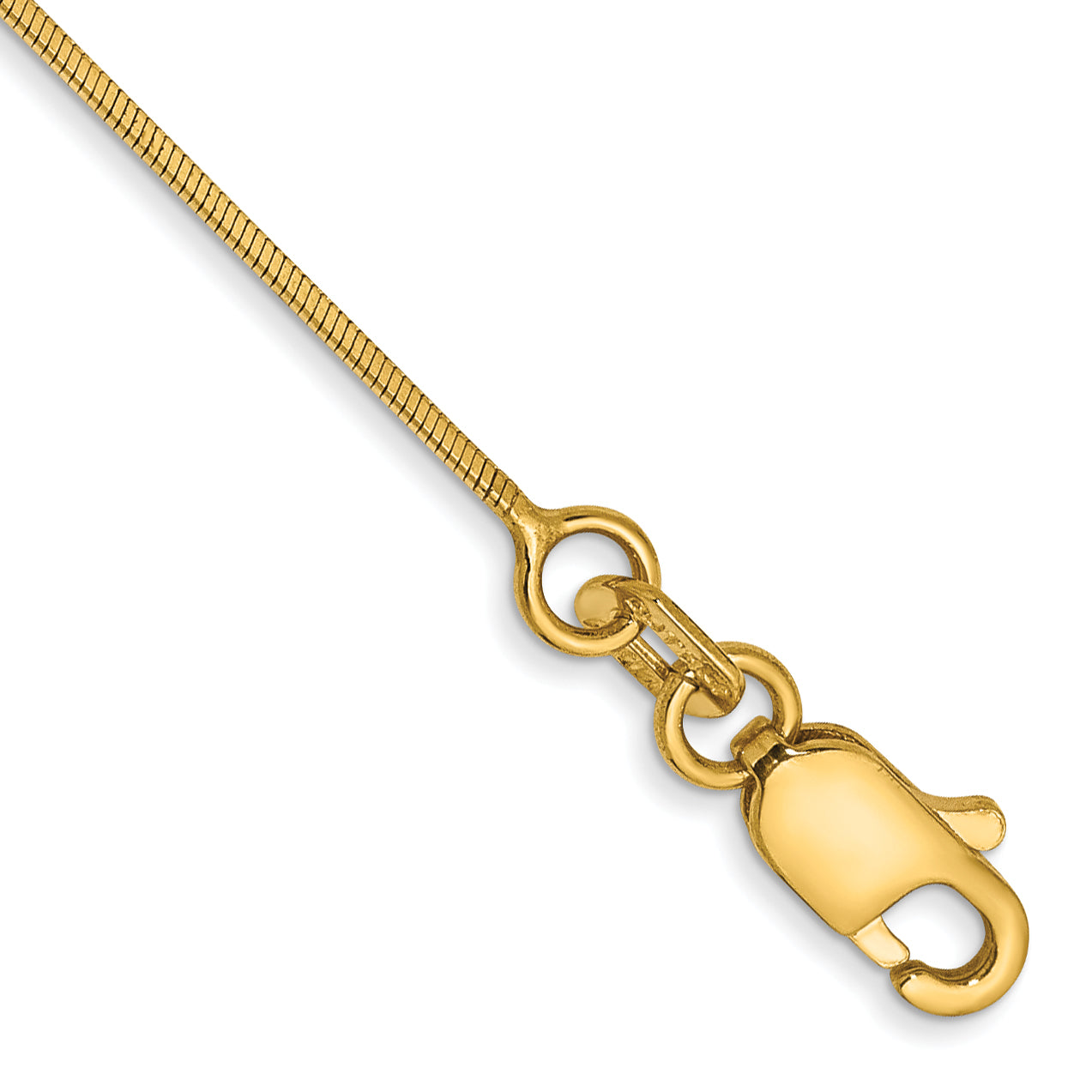 14K 10 inch .6mm Octagonal Snake with Lobster Clasp Anklet Main image