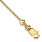 14K 10 inch .6mm Octagonal Snake with Lobster Clasp Anklet