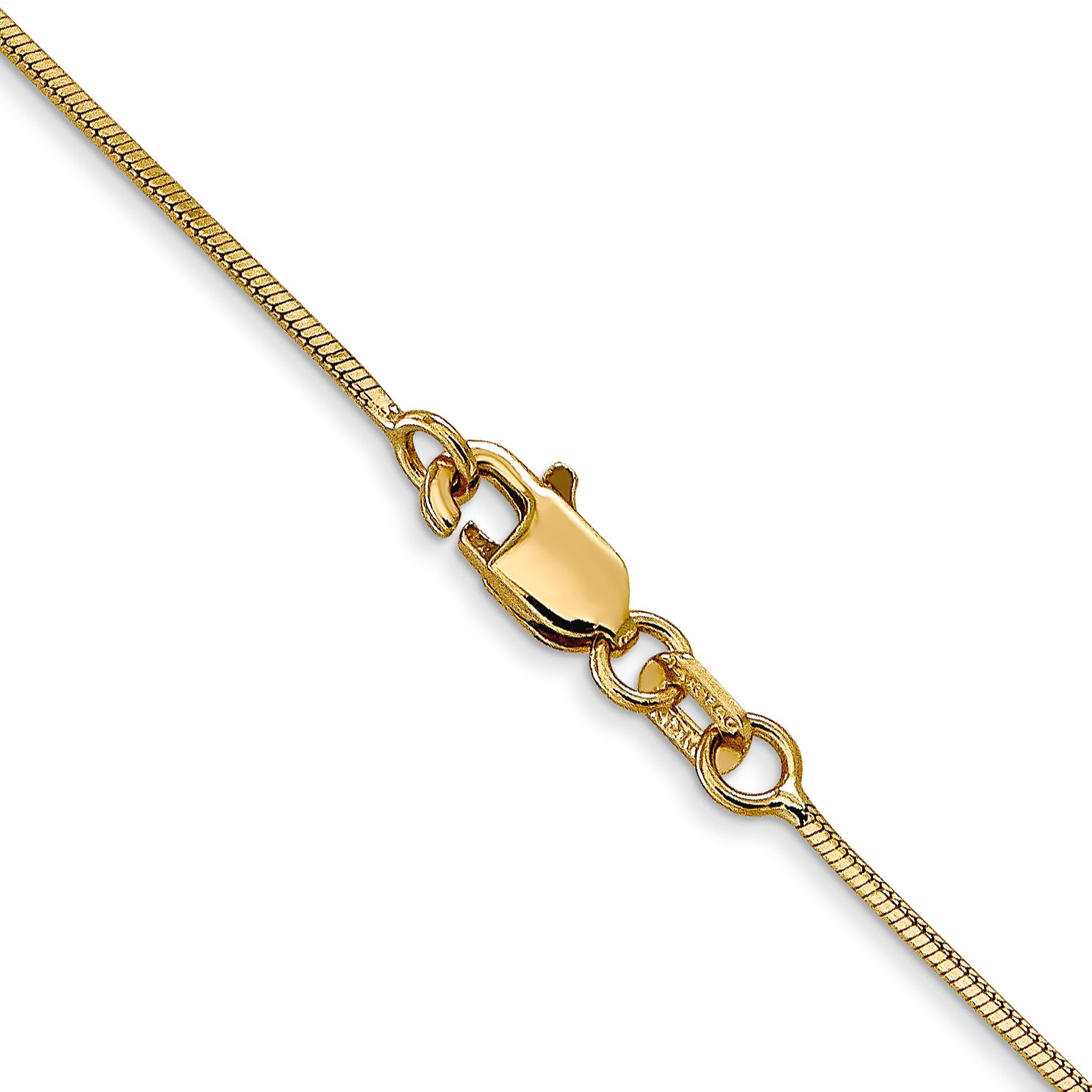 14K 30 inch .8mm Octagonal Snake with Lobster Clasp Chain
