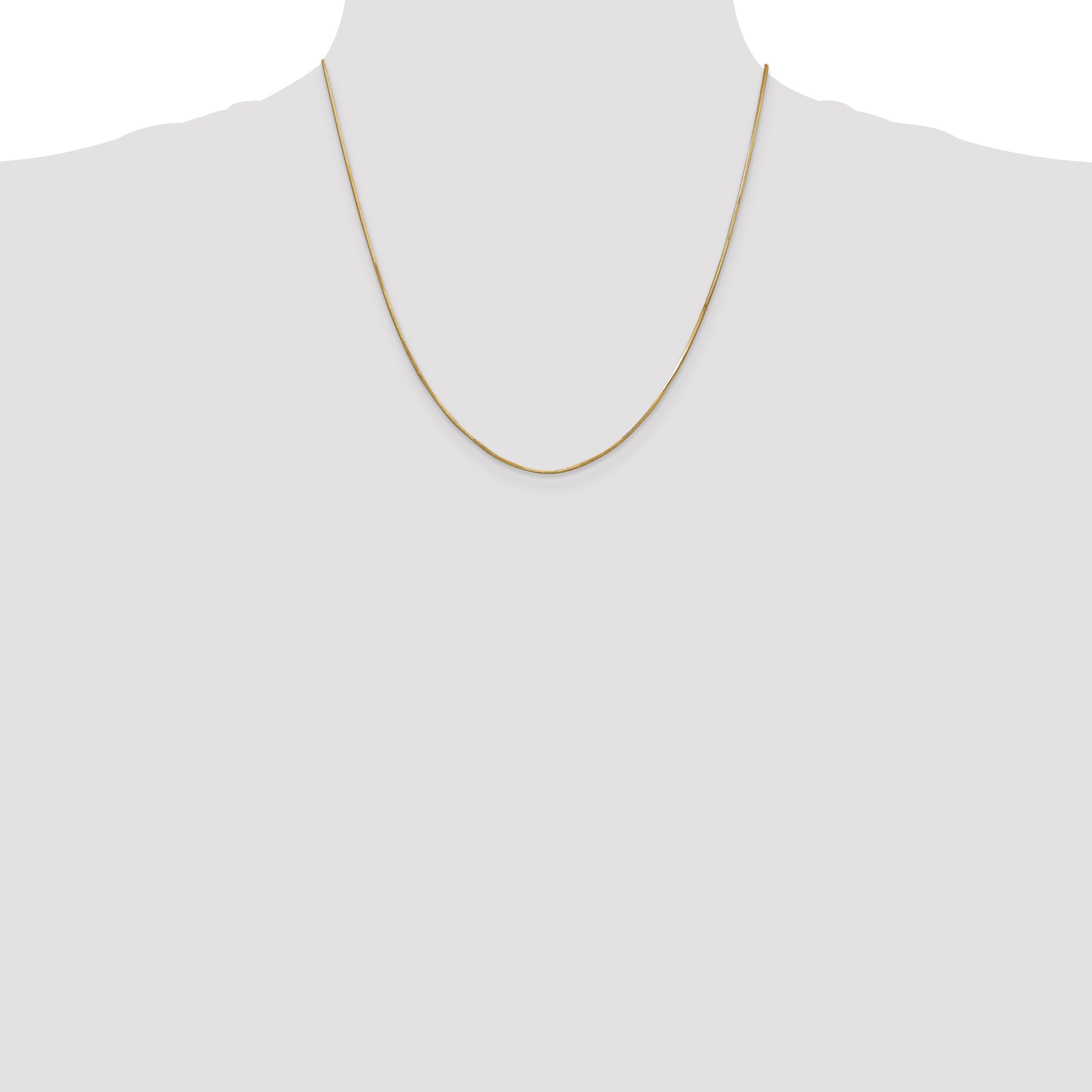 14K 20 inch .8mm Octagonal Snake with Lobster Clasp Chain
