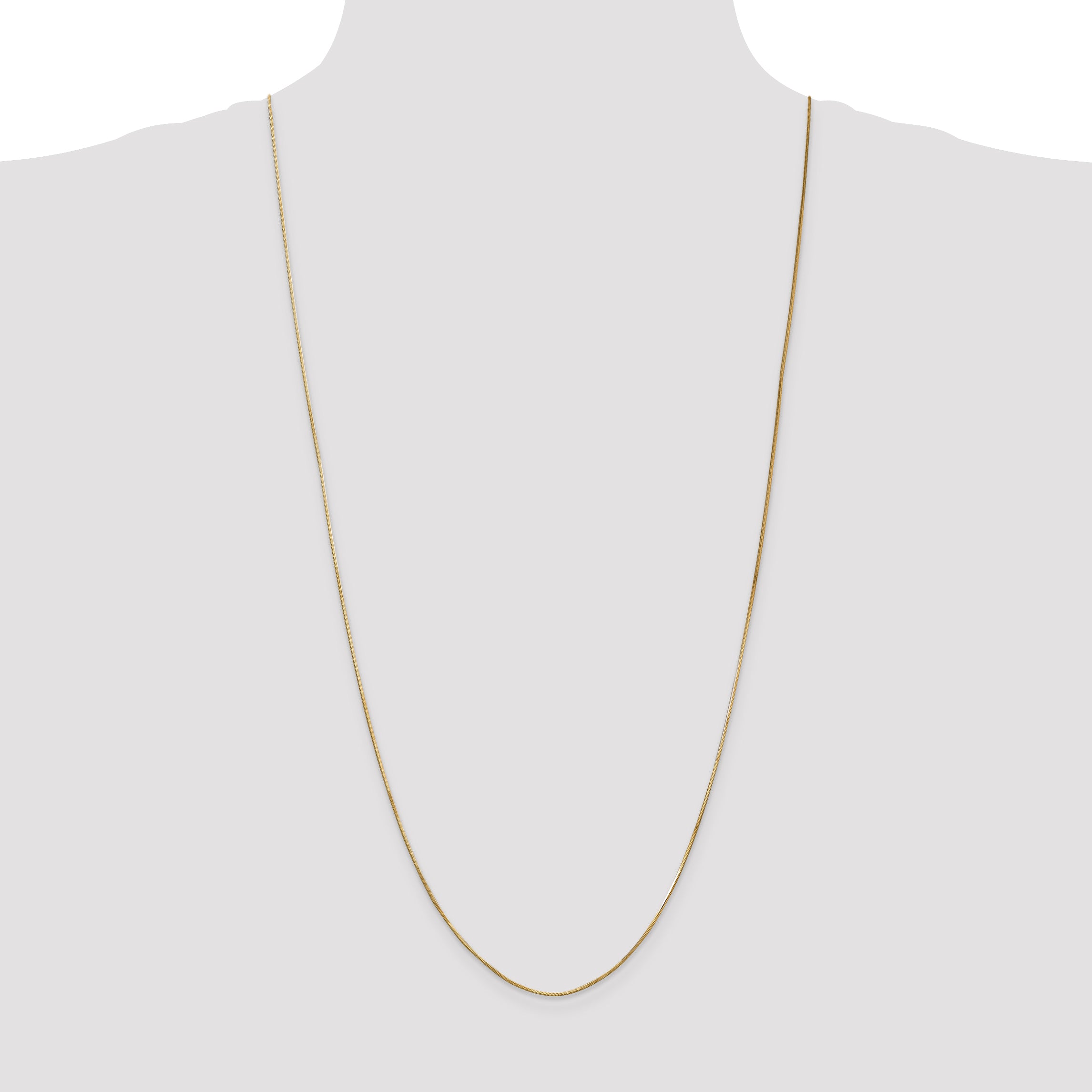 14K 30 inch .8mm Octagonal Snake with Lobster Clasp Chain