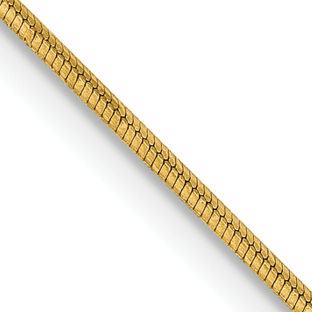 14K 30 inch .8mm Octagonal Snake with Lobster Clasp Chain