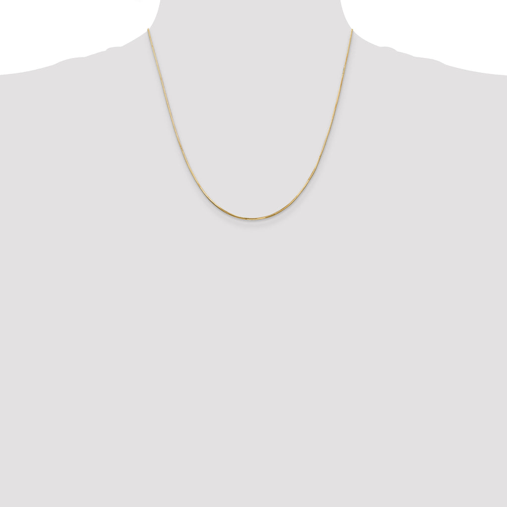 14K 20 inch .9mm Octagonal Snake with Lobster Clasp Chain