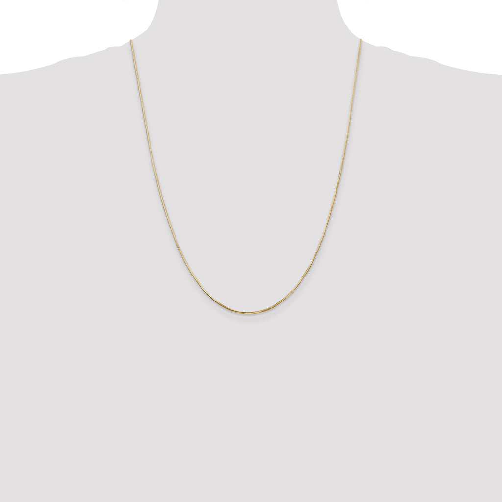 14K 24 inch .9mm Octagonal Snake with Lobster Clasp Chain
