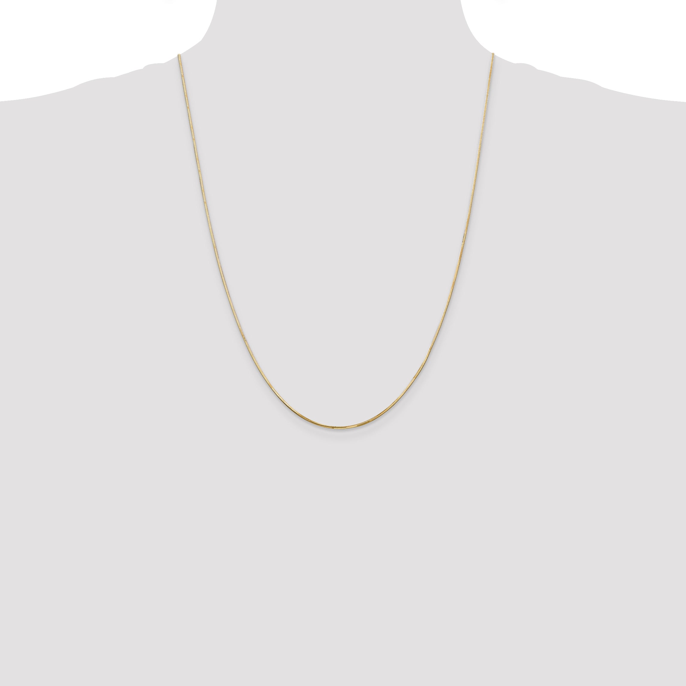 14K 24 inch .9mm Octagonal Snake with Lobster Clasp Chain