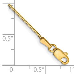 14K 7 inch .9mm Octagonal Snake with Lobster Clasp Bracelet