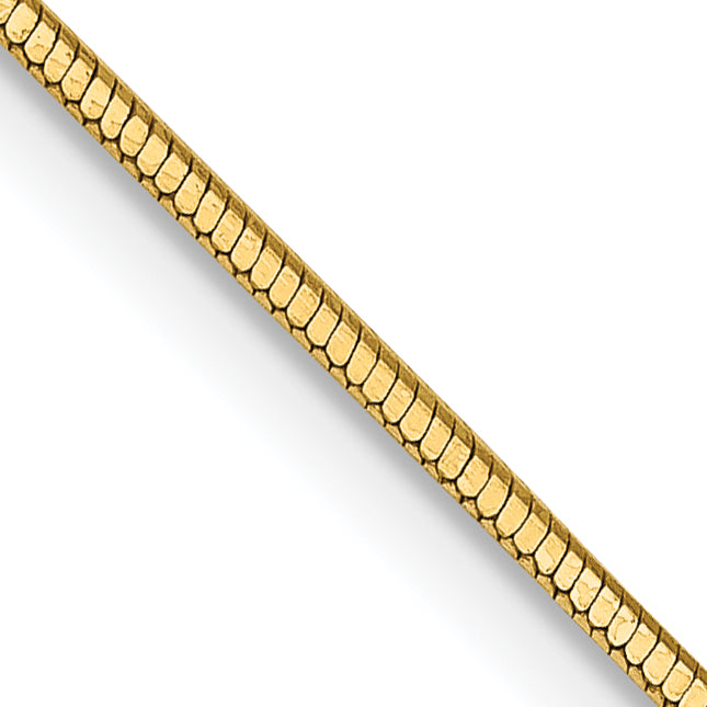 14K 30 inch .9mm Octagonal Snake with Lobster Clasp Chain