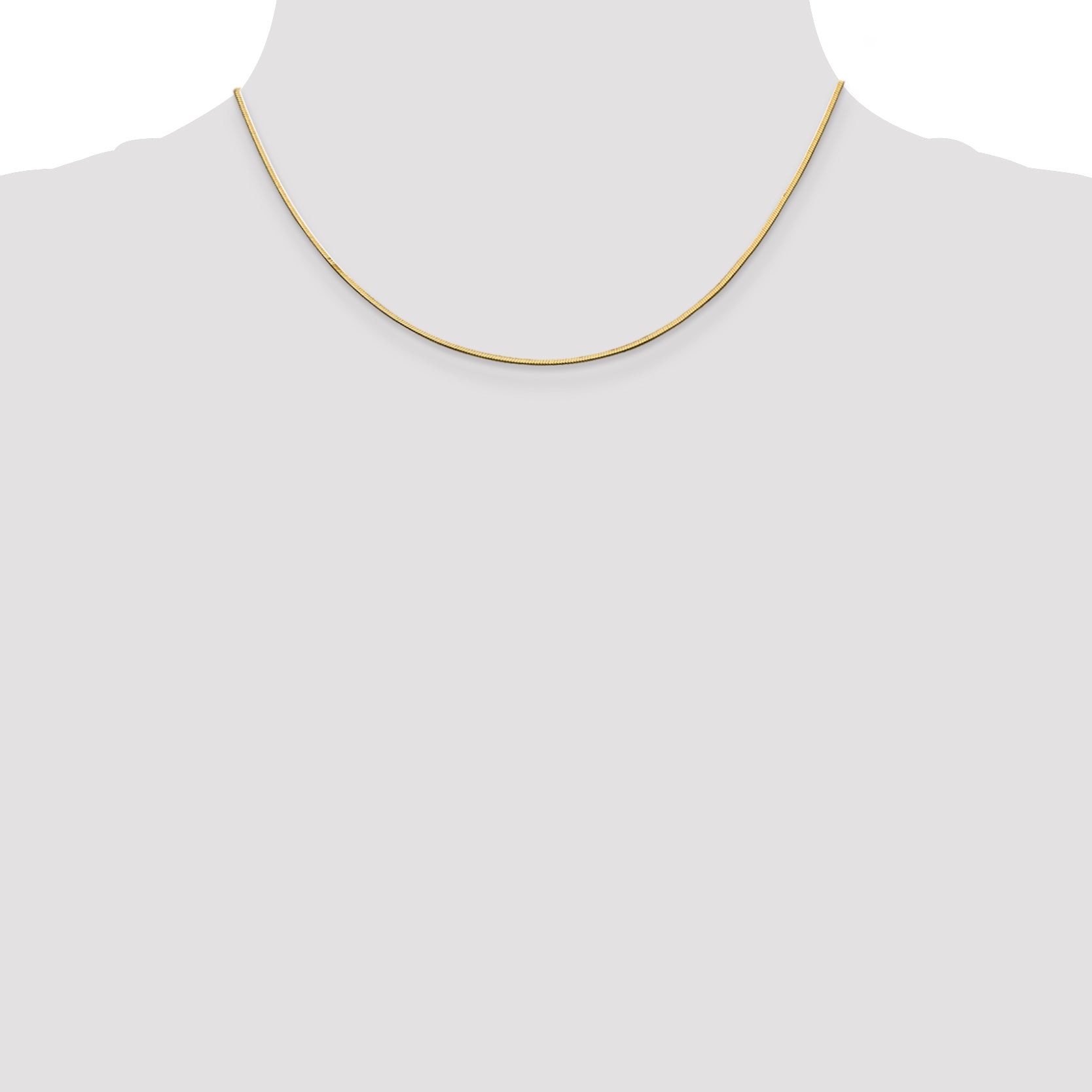 14K 16 inch 1mm Octagonal Snake with Lobster Clasp Chain