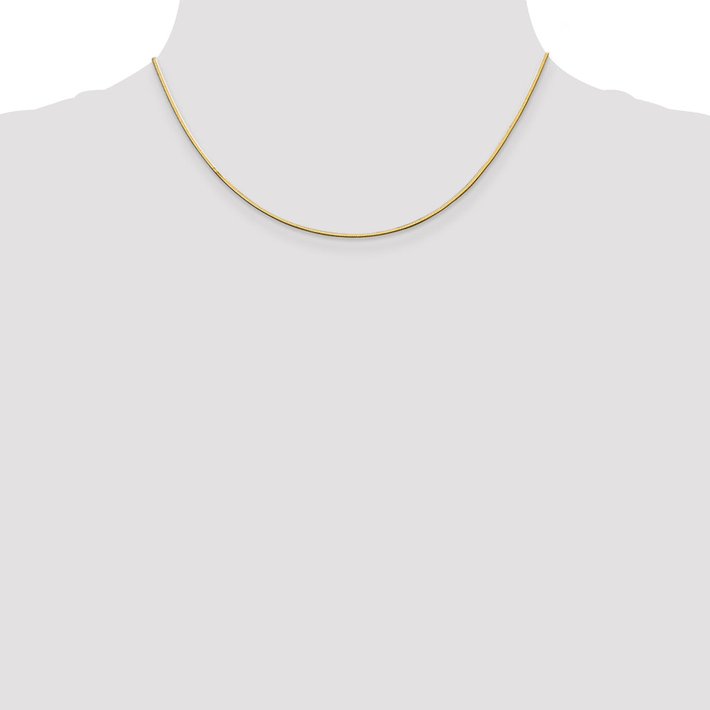 14K 16 inch 1mm Octagonal Snake with Lobster Clasp Chain