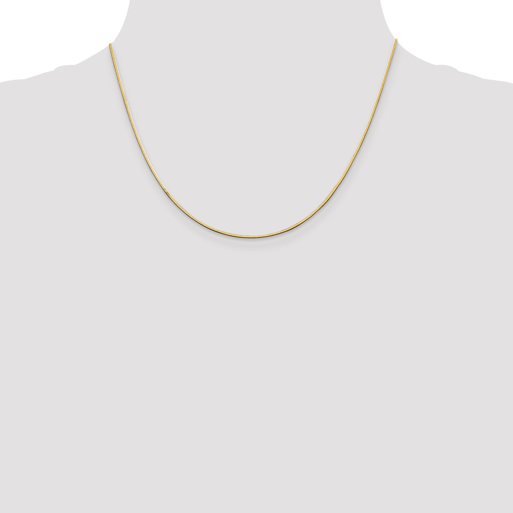 14K 18 inch 1mm Octagonal Snake with Lobster Clasp Chain