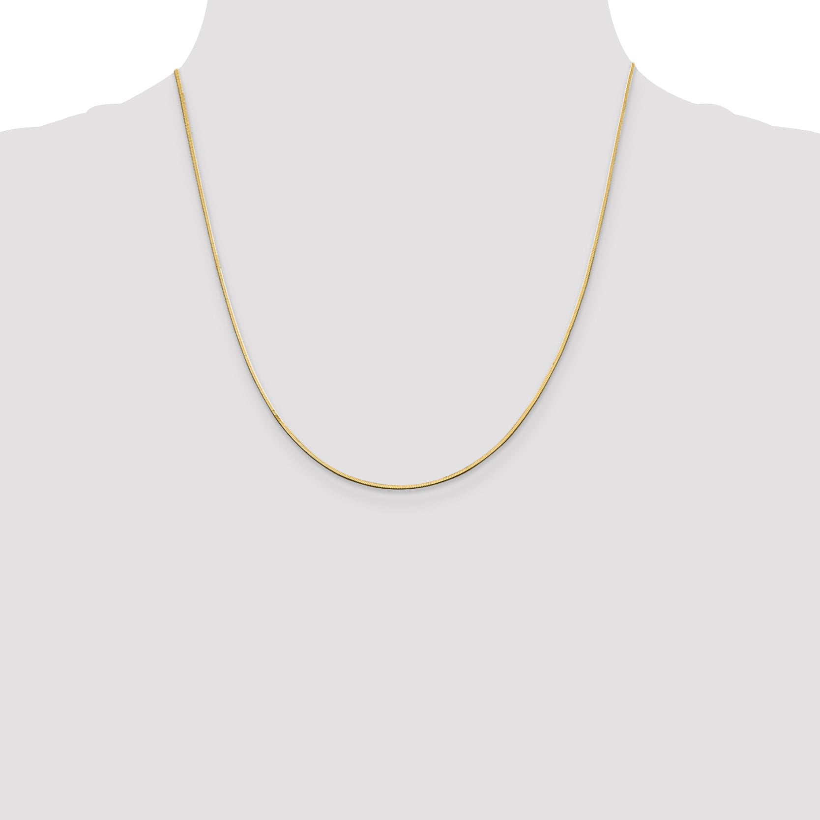 14K 20 inch 1mm Octagonal Snake with Lobster Clasp Chain
