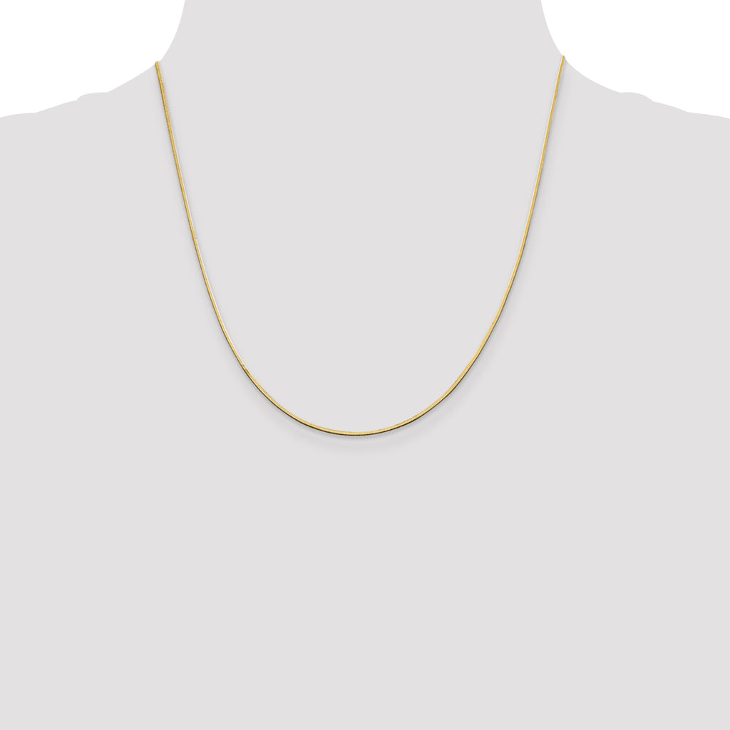 14K 20 inch 1mm Octagonal Snake with Lobster Clasp Chain