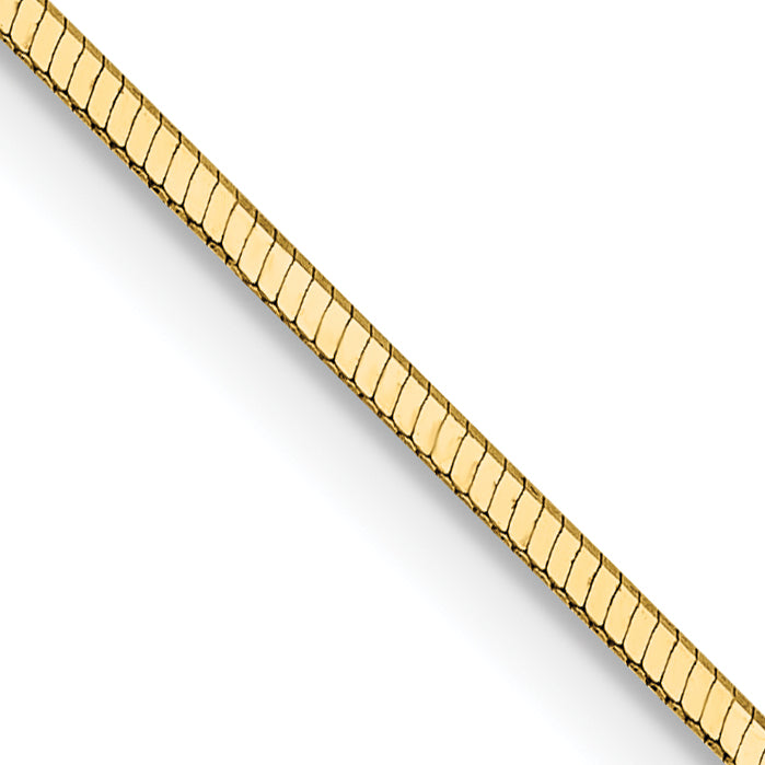14K 24 inch 1mm Octagonal Snake with Lobster Clasp Chain