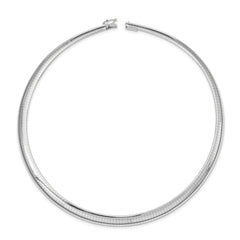 14k White Gold 8mm Domed Omega Necklace