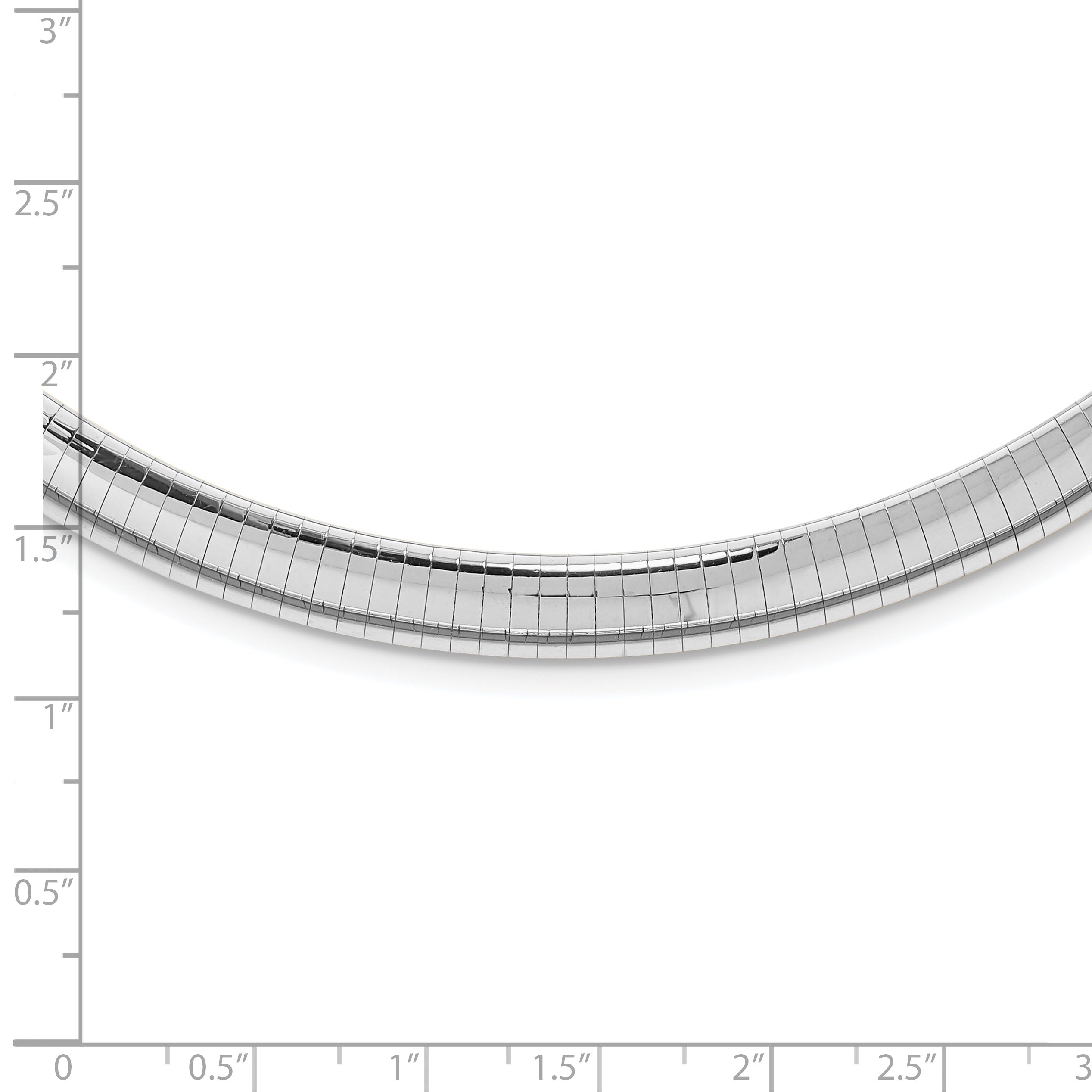 14k White Gold 8mm Domed Omega Necklace