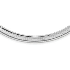 14k White Gold 8mm Domed Omega Necklace