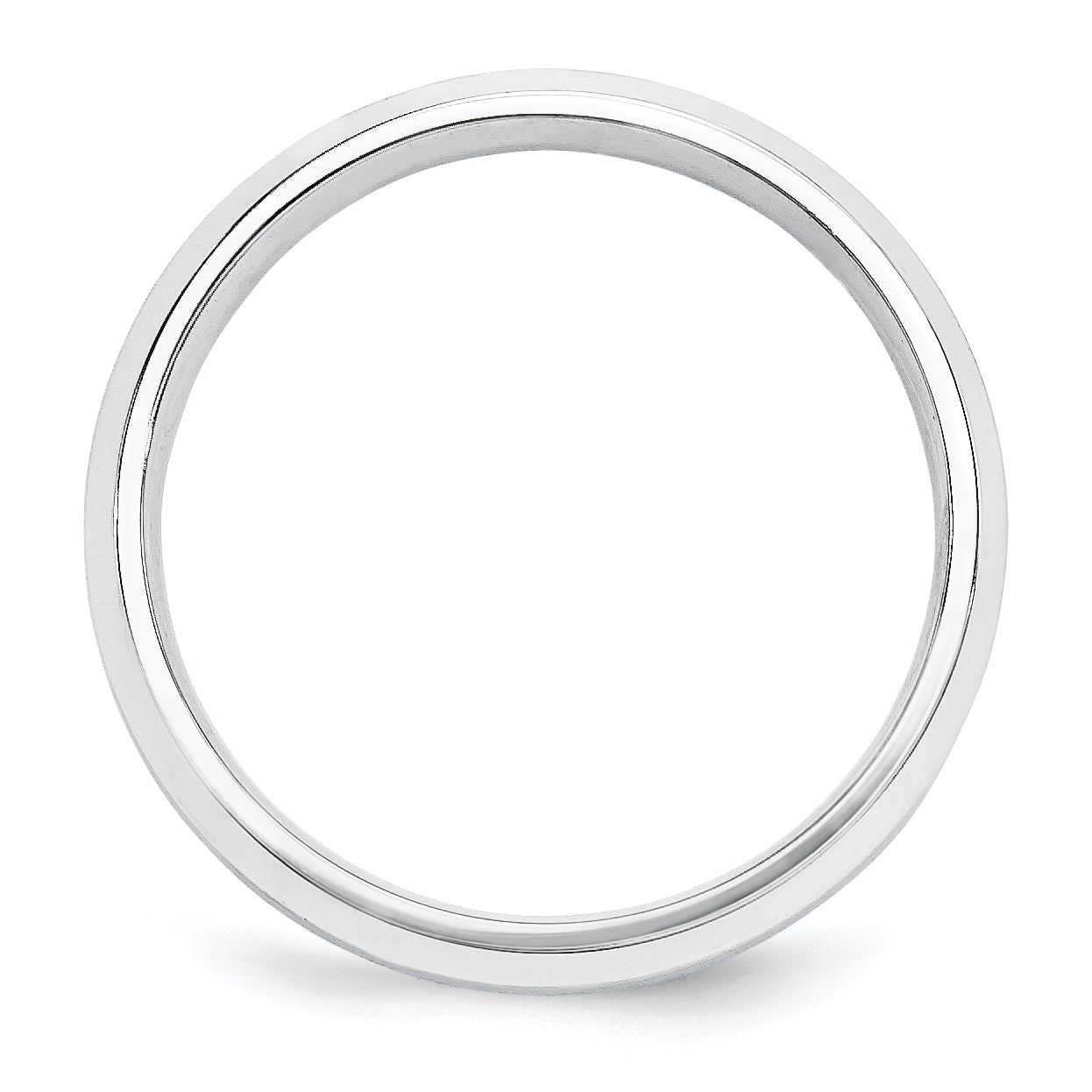 Platinum 5mm Polished Beveled Edge Wedding Band