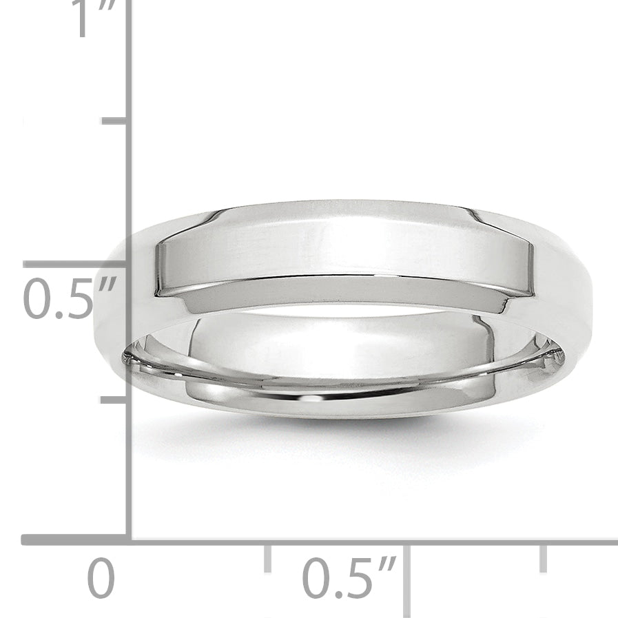 Platinum 5mm Polished Beveled Edge Wedding Band
