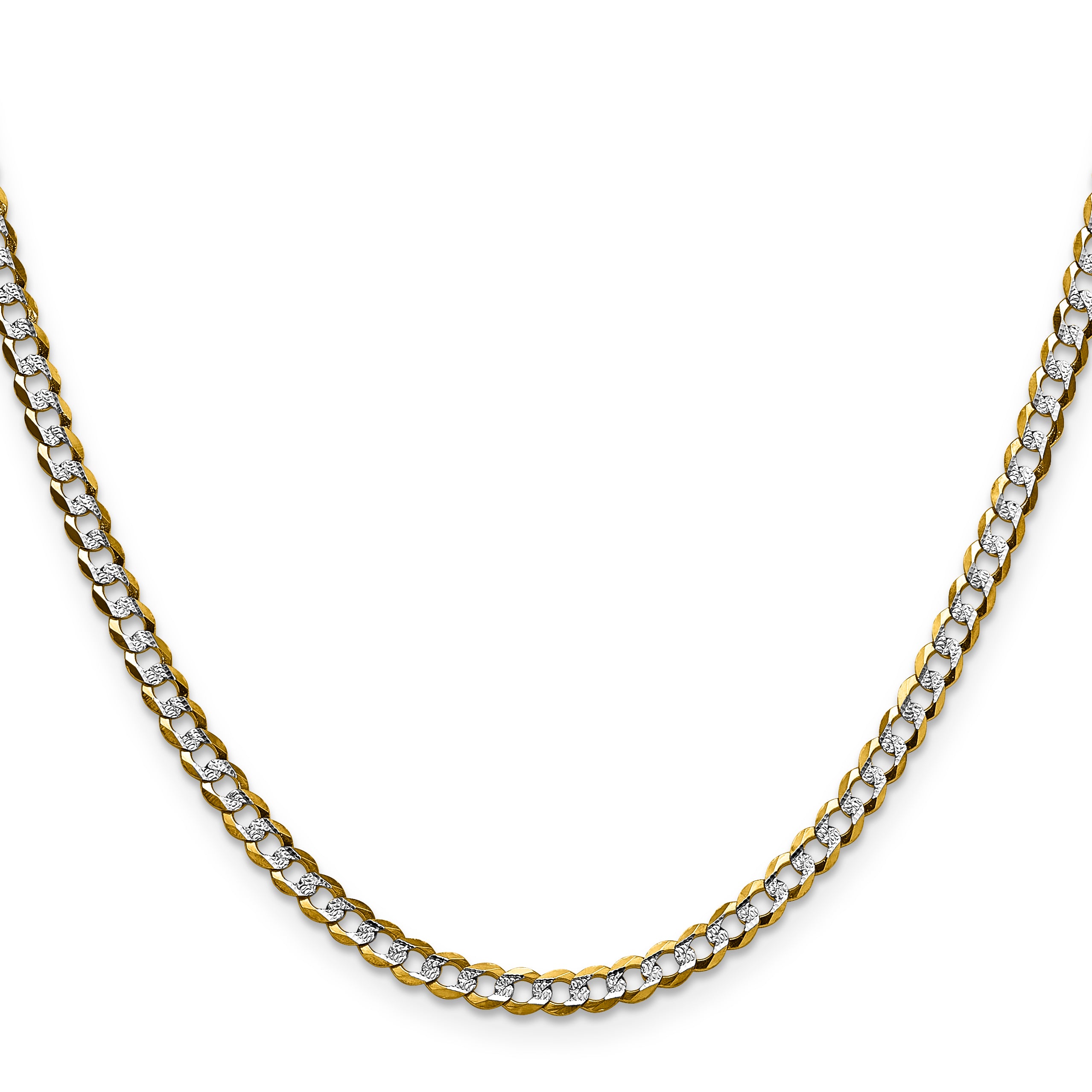 14k 3.7mm Lightweight Pavâ Flat Cuban Chain Secondary image