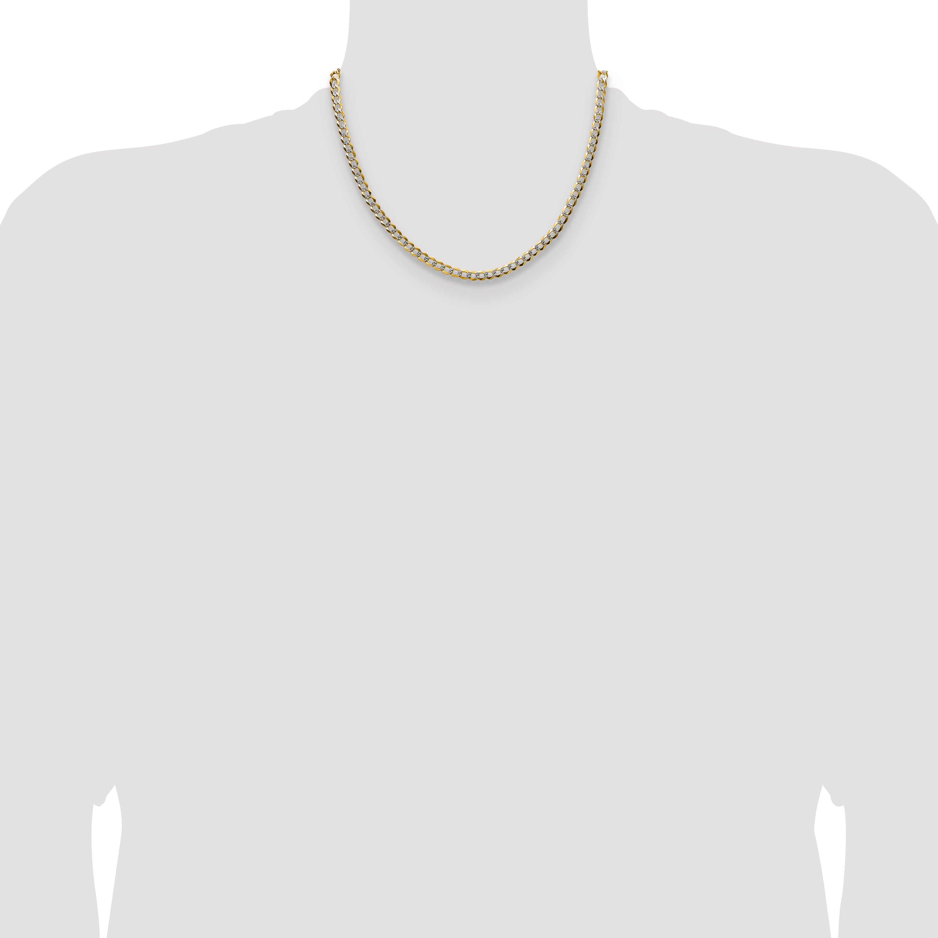 14k 4.7mm Lightweight Pav‚ Flat Cuban Chain