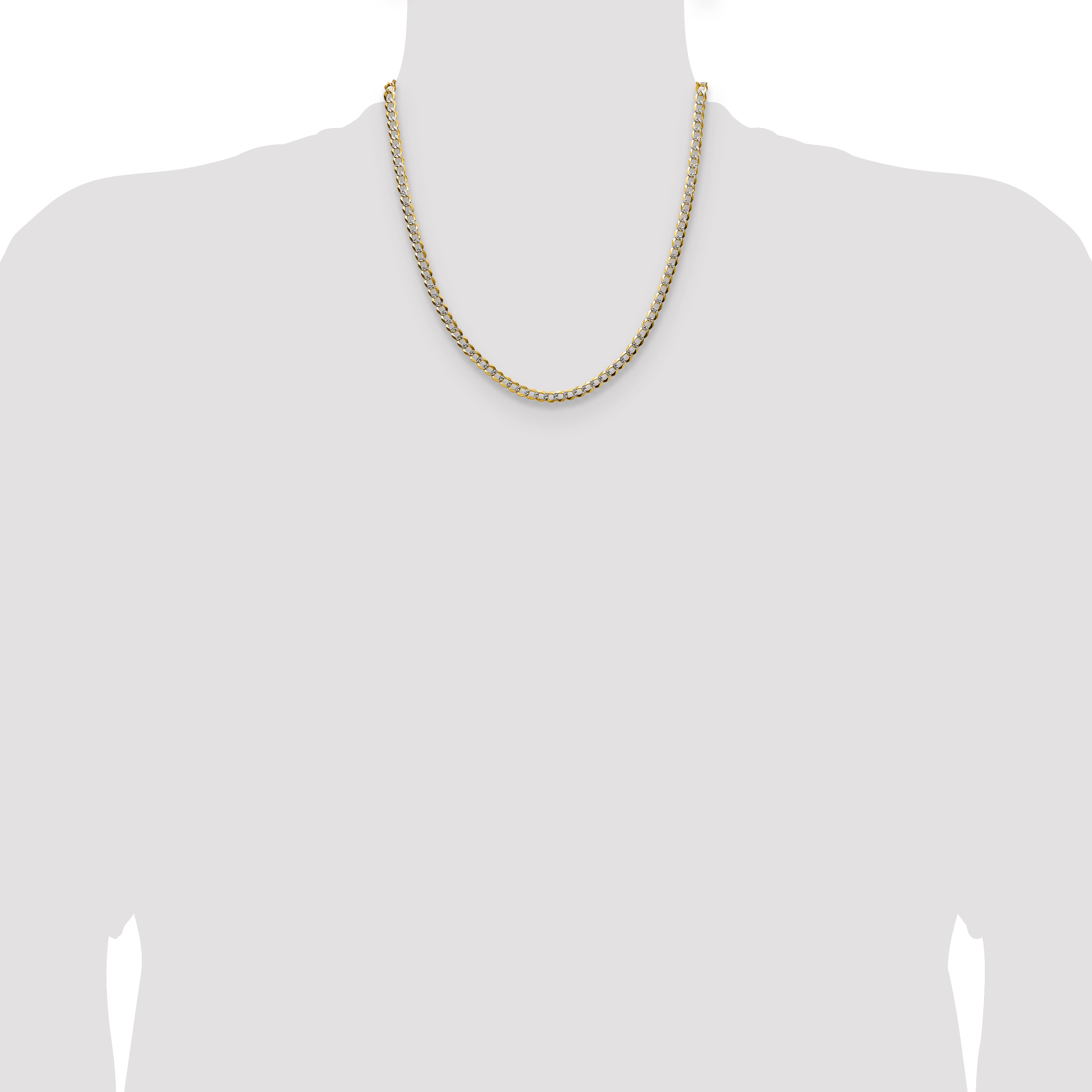 14k 4.7mm Lightweight Pav‚ Flat Cuban Chain