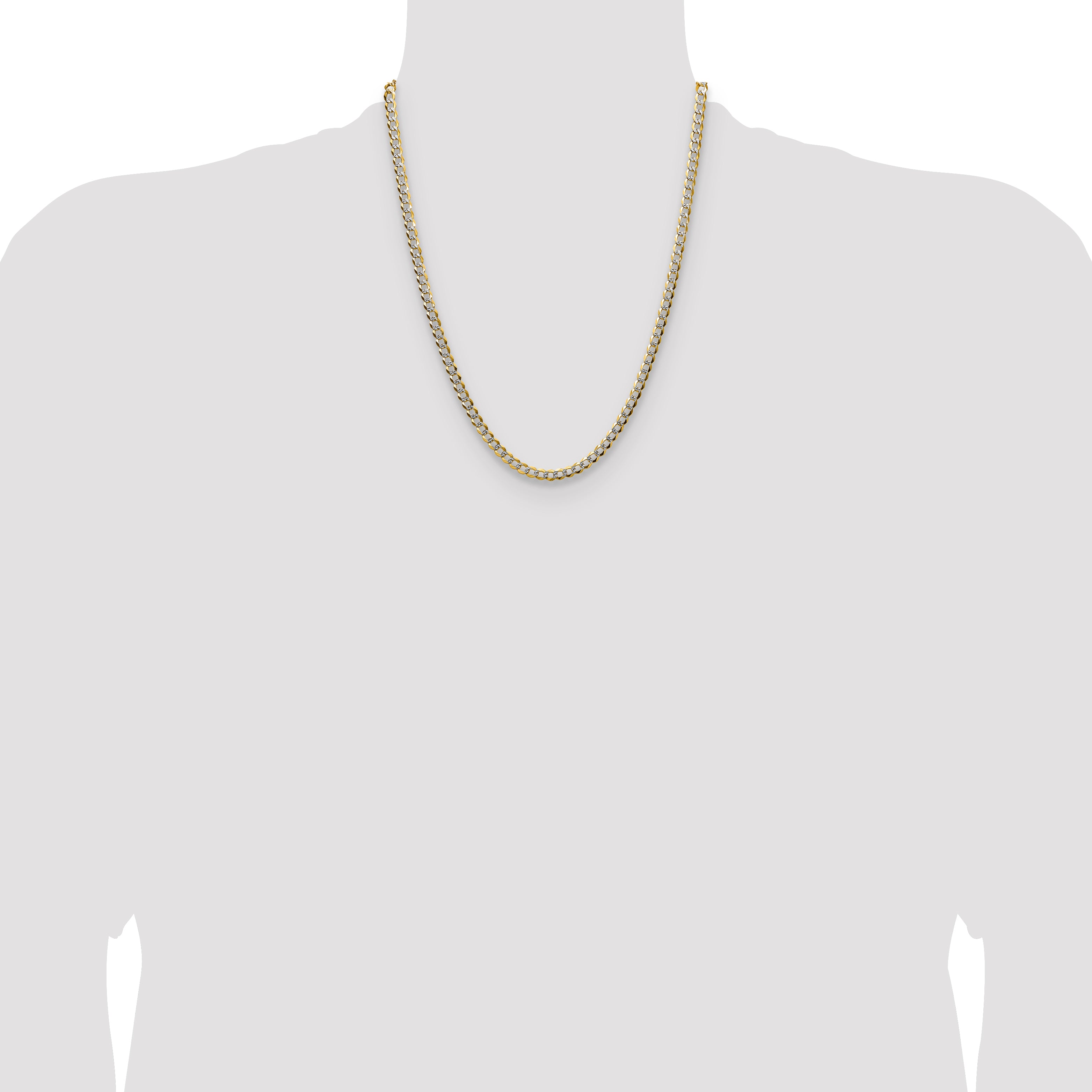 14k 4.7mm Lightweight Pav‚ Flat Cuban Chain