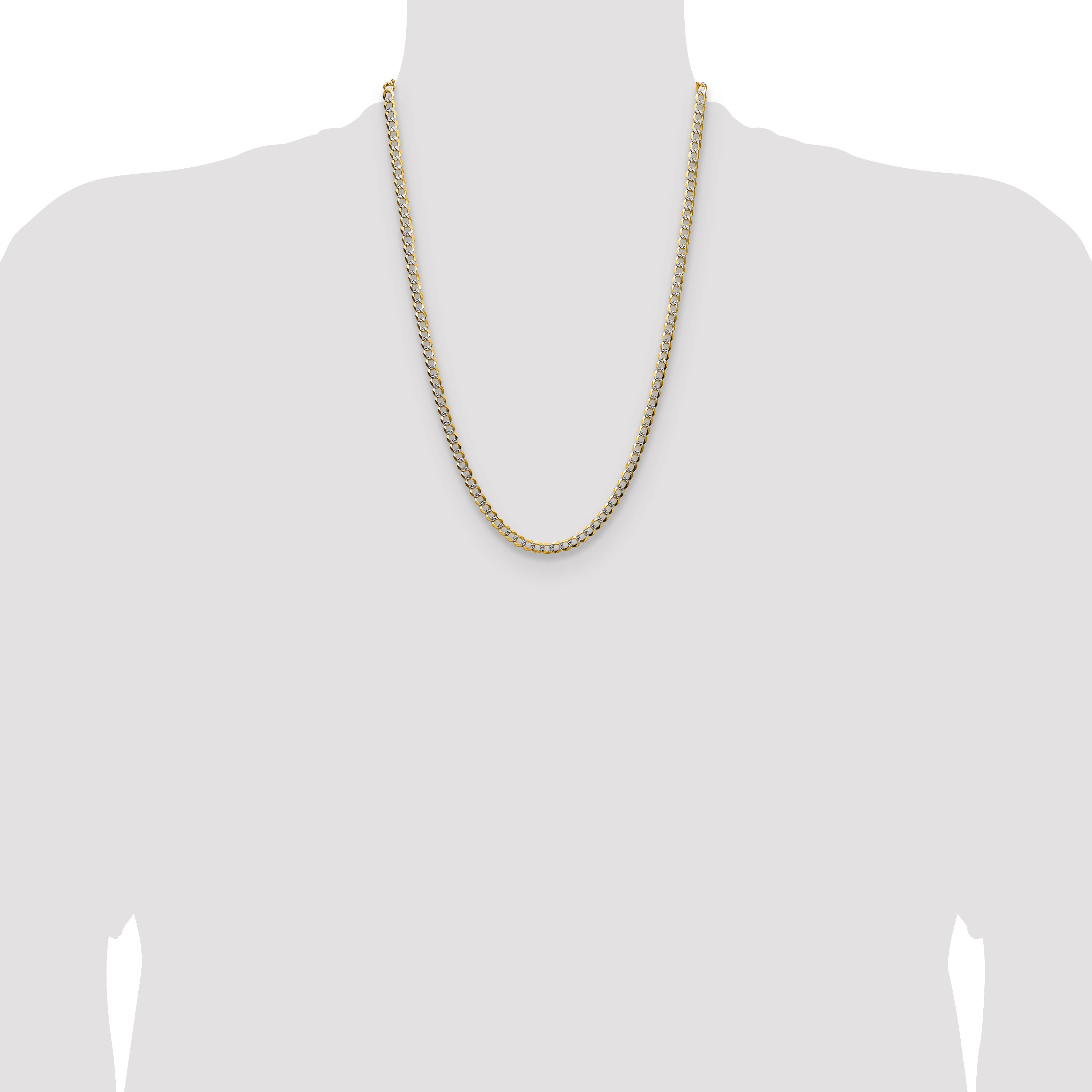 14k 4.7mm Lightweight Pav‚ Flat Cuban Chain