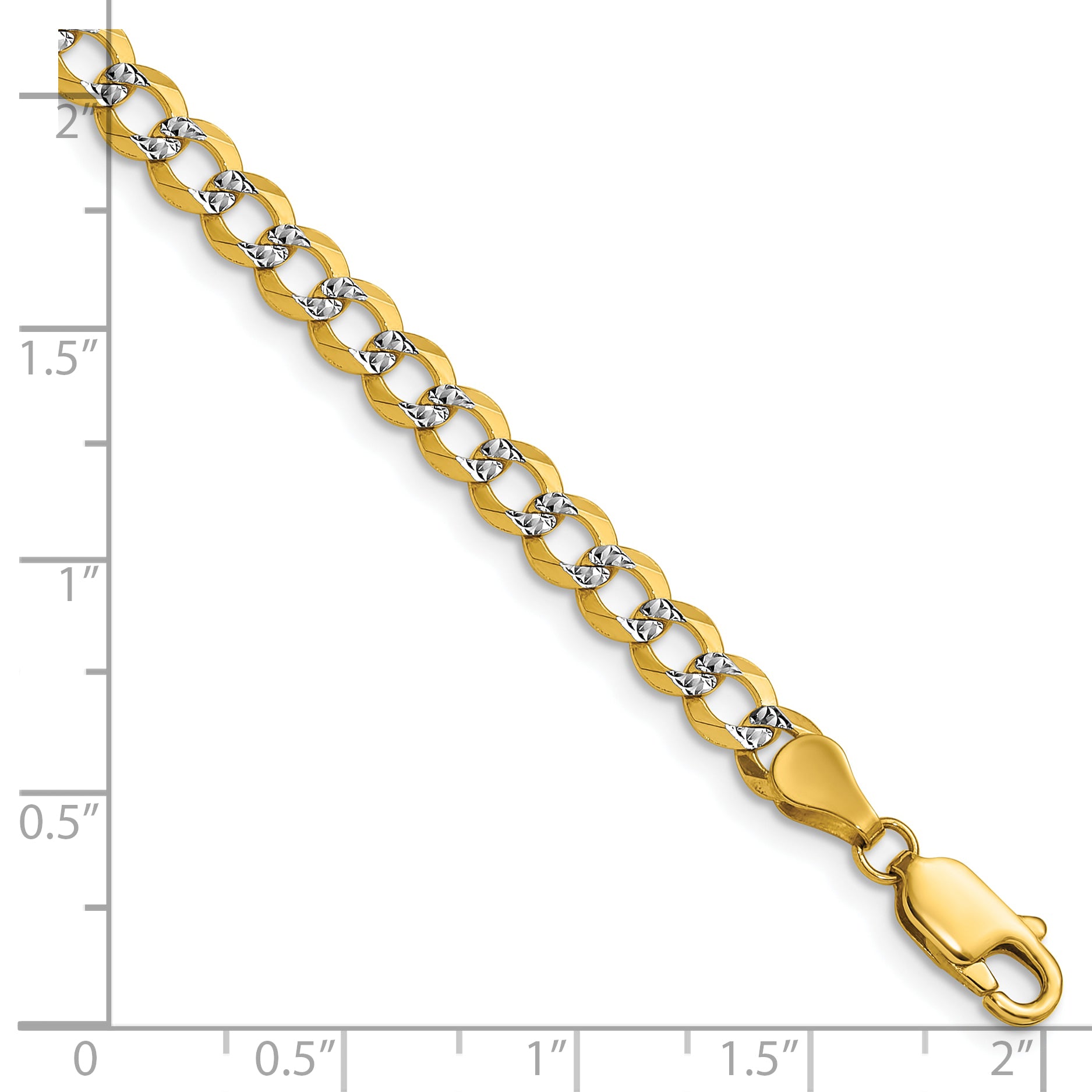 14k 4.7mm Lightweight Pavâ Flat Cuban Chain Secondary image