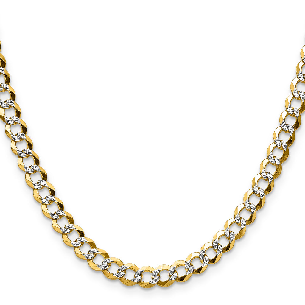 14k 5.9mm Lightweight Pav‚ Flat Cuban Chain