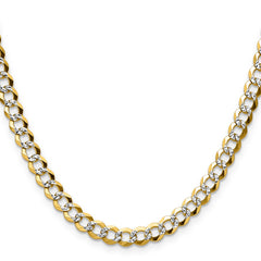 14k 5.9mm Lightweight Pav‚ Flat Cuban Chain