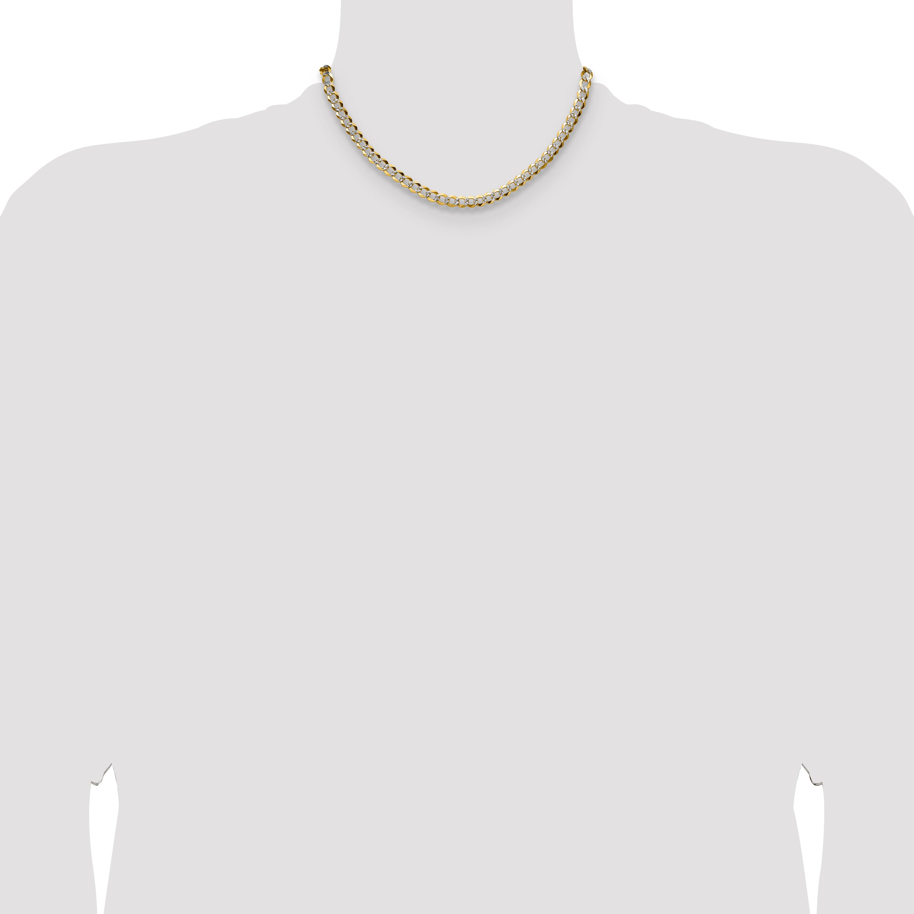 14k 5.9mm Lightweight Pav‚ Flat Cuban Chain