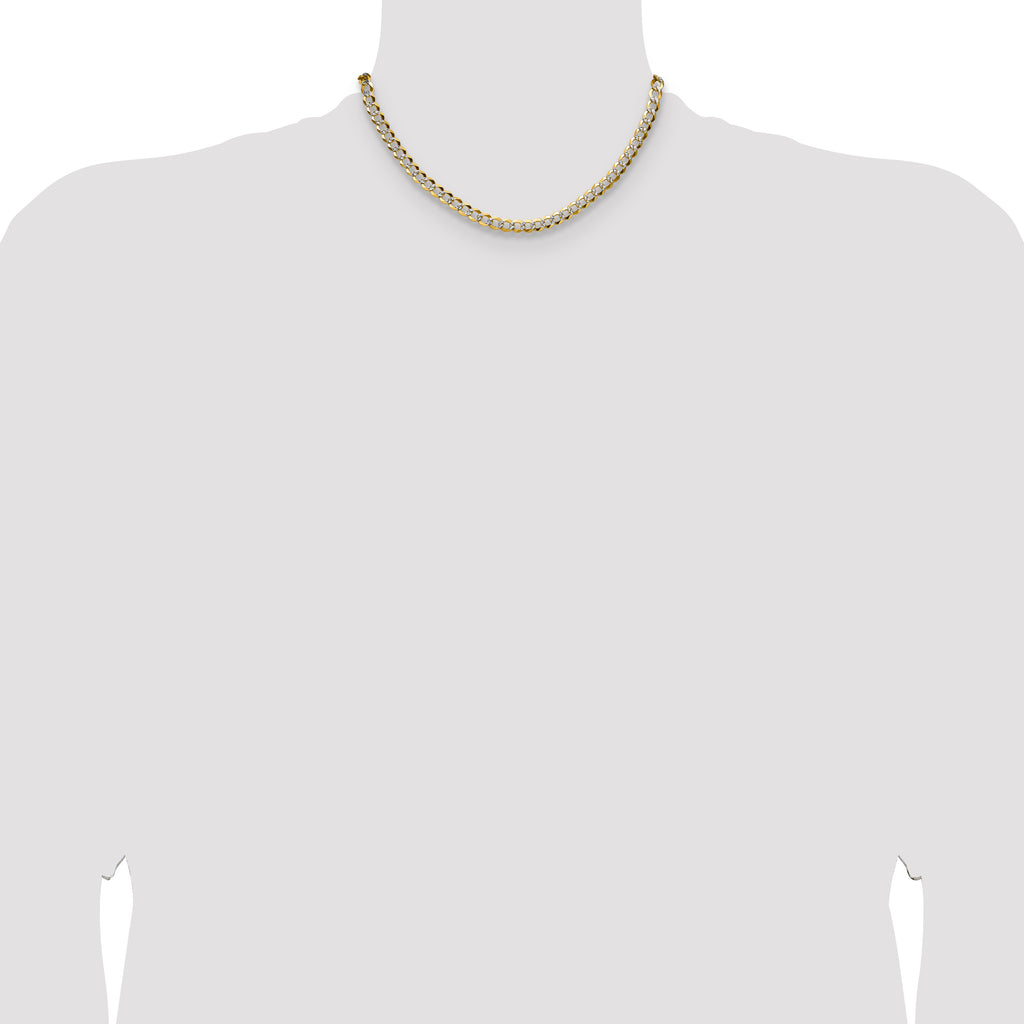 14k 5.9mm Lightweight Pav‚ Flat Cuban Chain