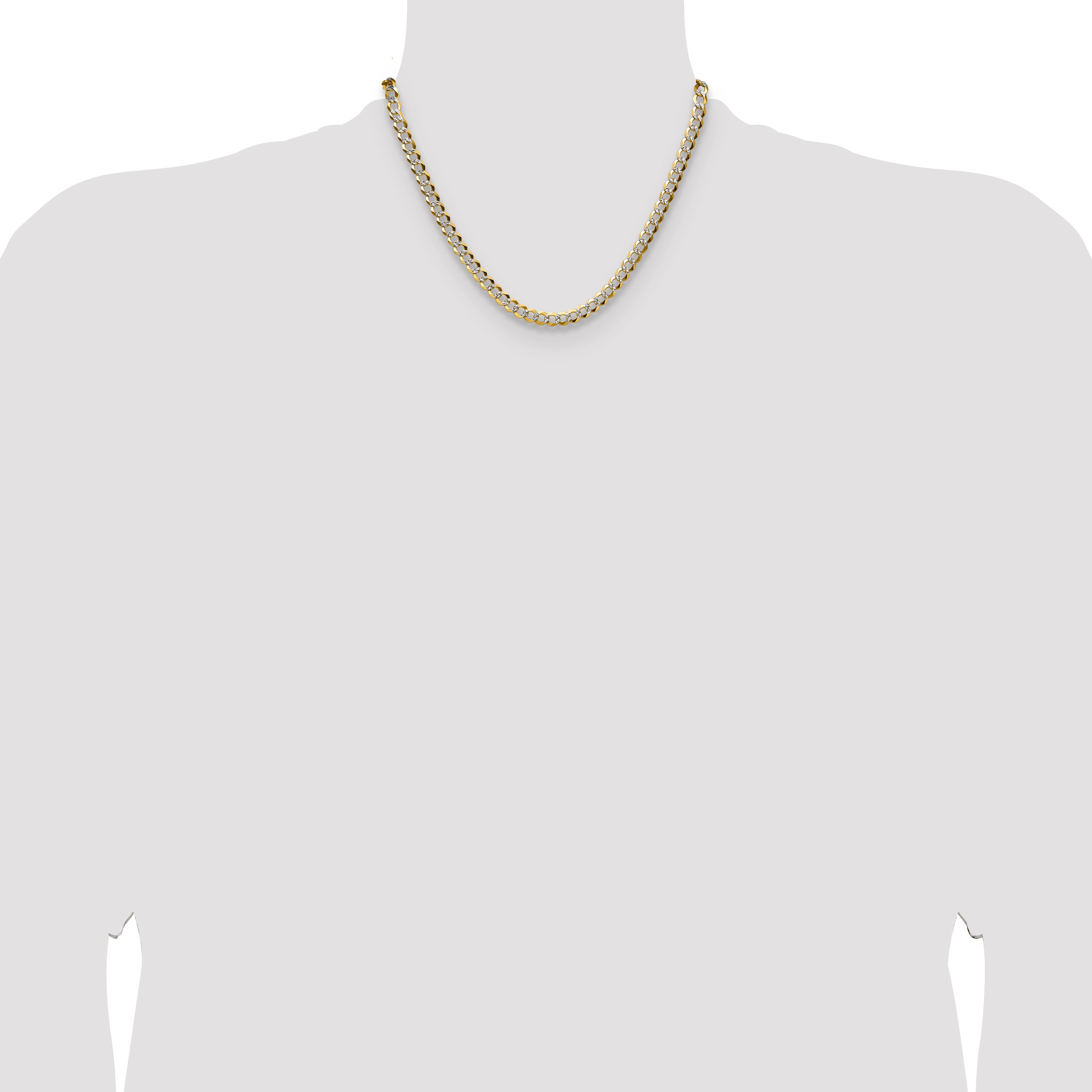14k 5.9mm Lightweight Pav‚ Flat Cuban Chain
