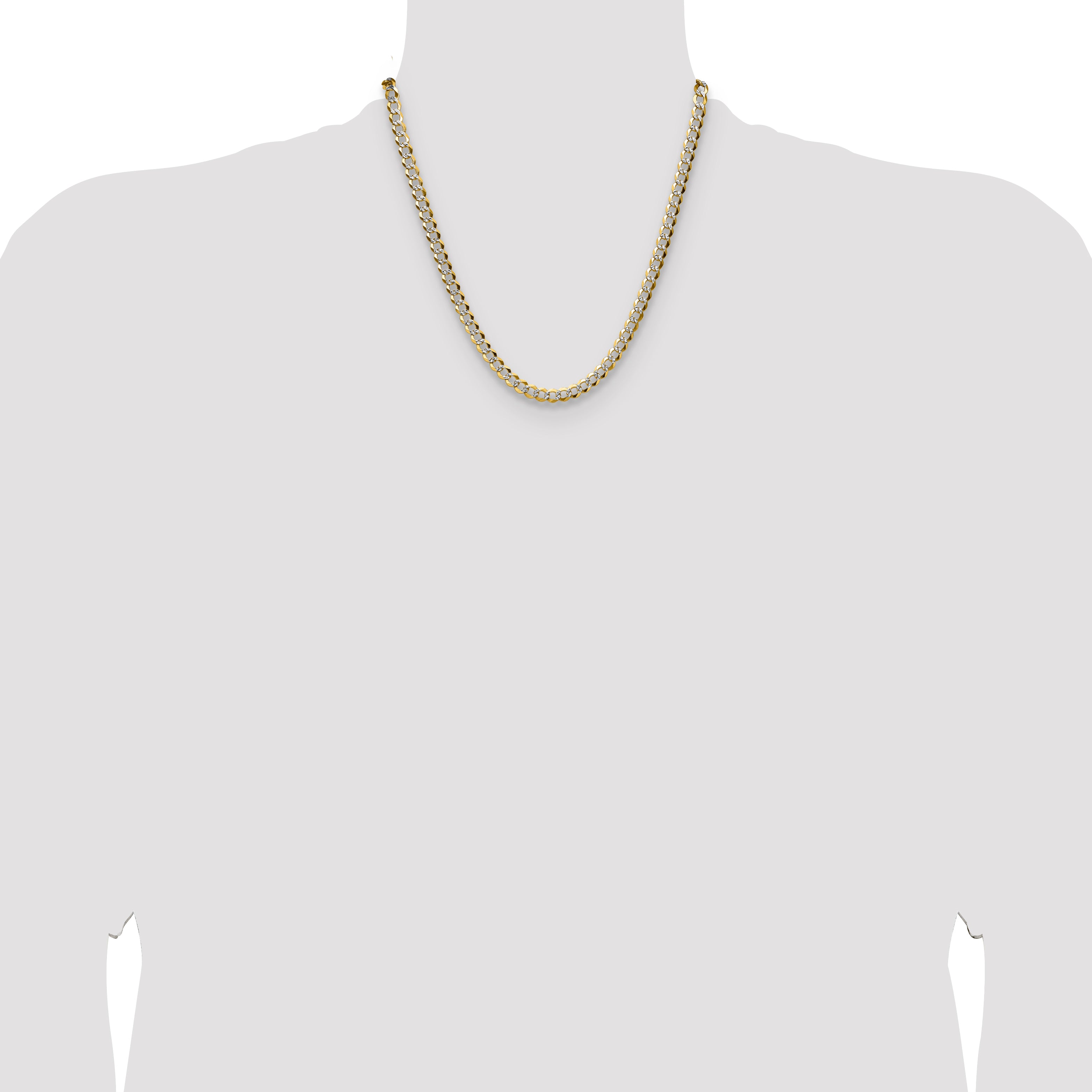 14k 5.9mm Lightweight Pav‚ Flat Cuban Chain