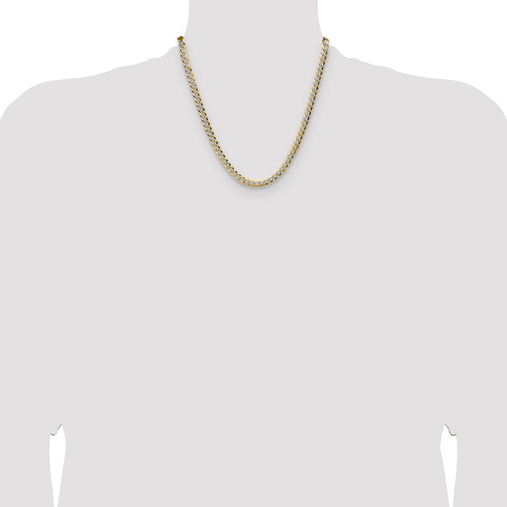 14k 5.9mm Lightweight Pav‚ Flat Cuban Chain