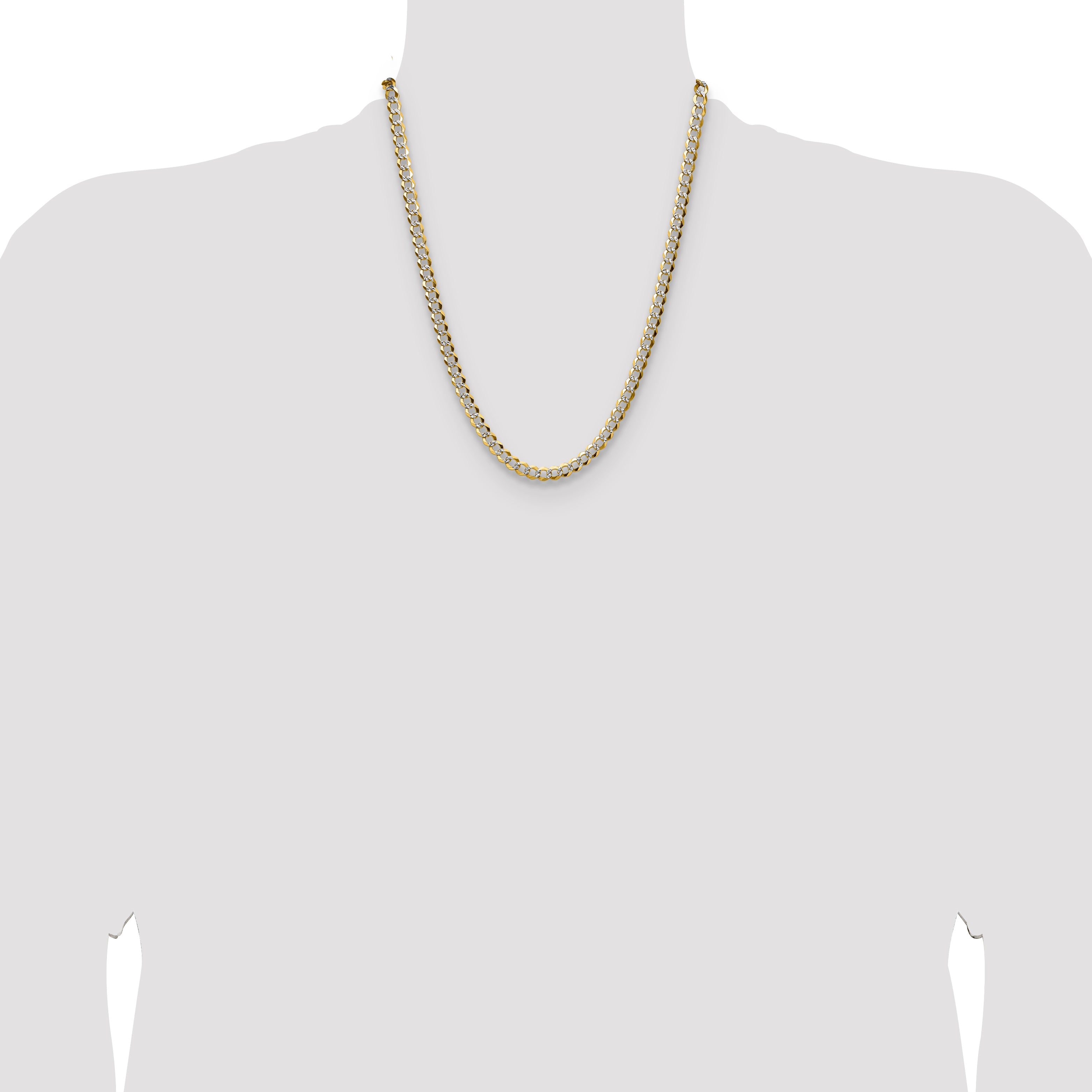14k 5.9mm Lightweight Pav‚ Flat Cuban Chain